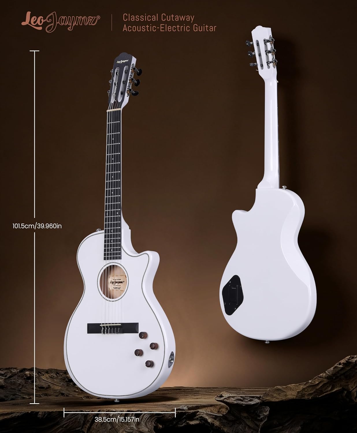 Cutaway Classical Acoustic - Pure White