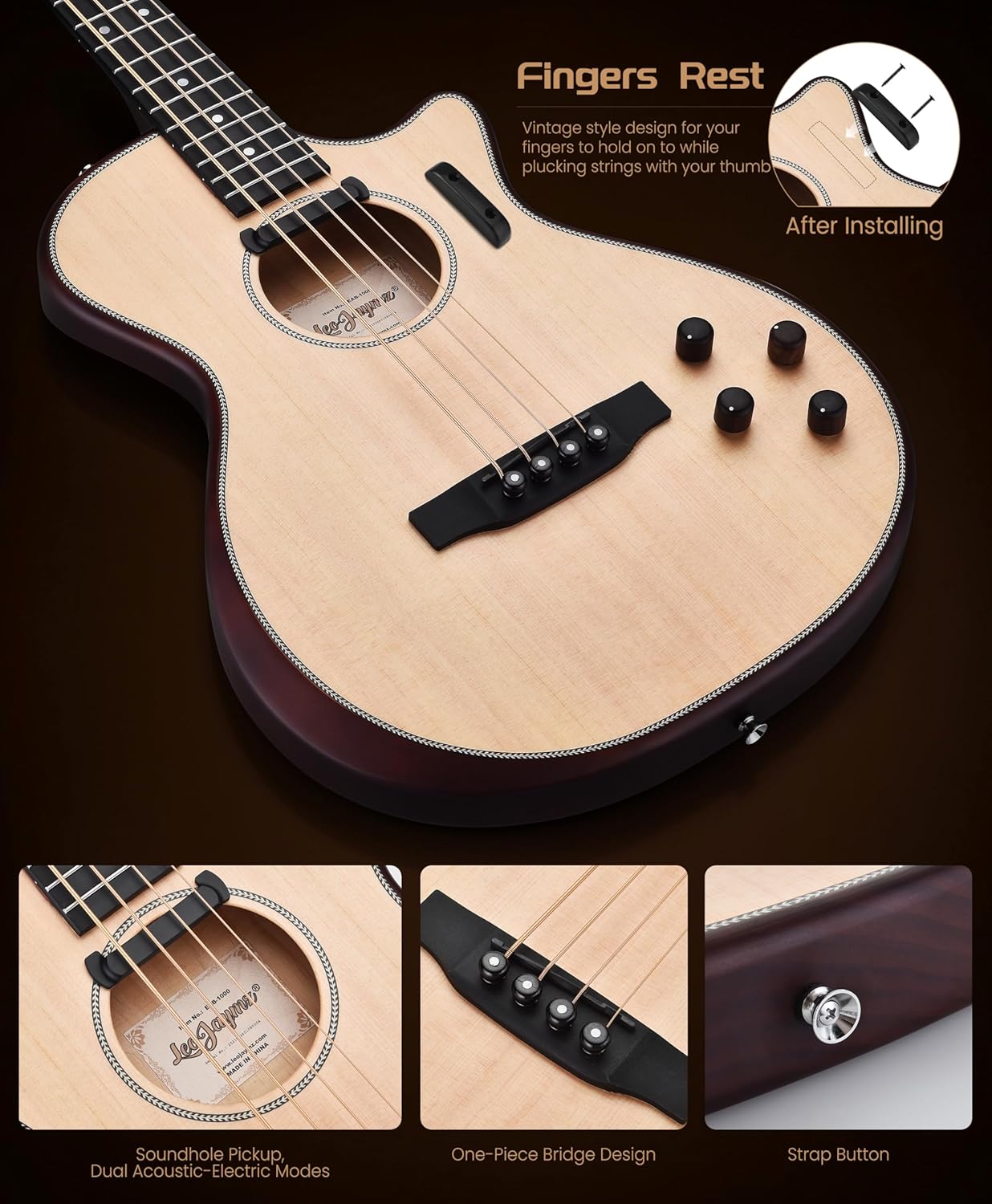 Acoustic Electric Bass - Spruce Top