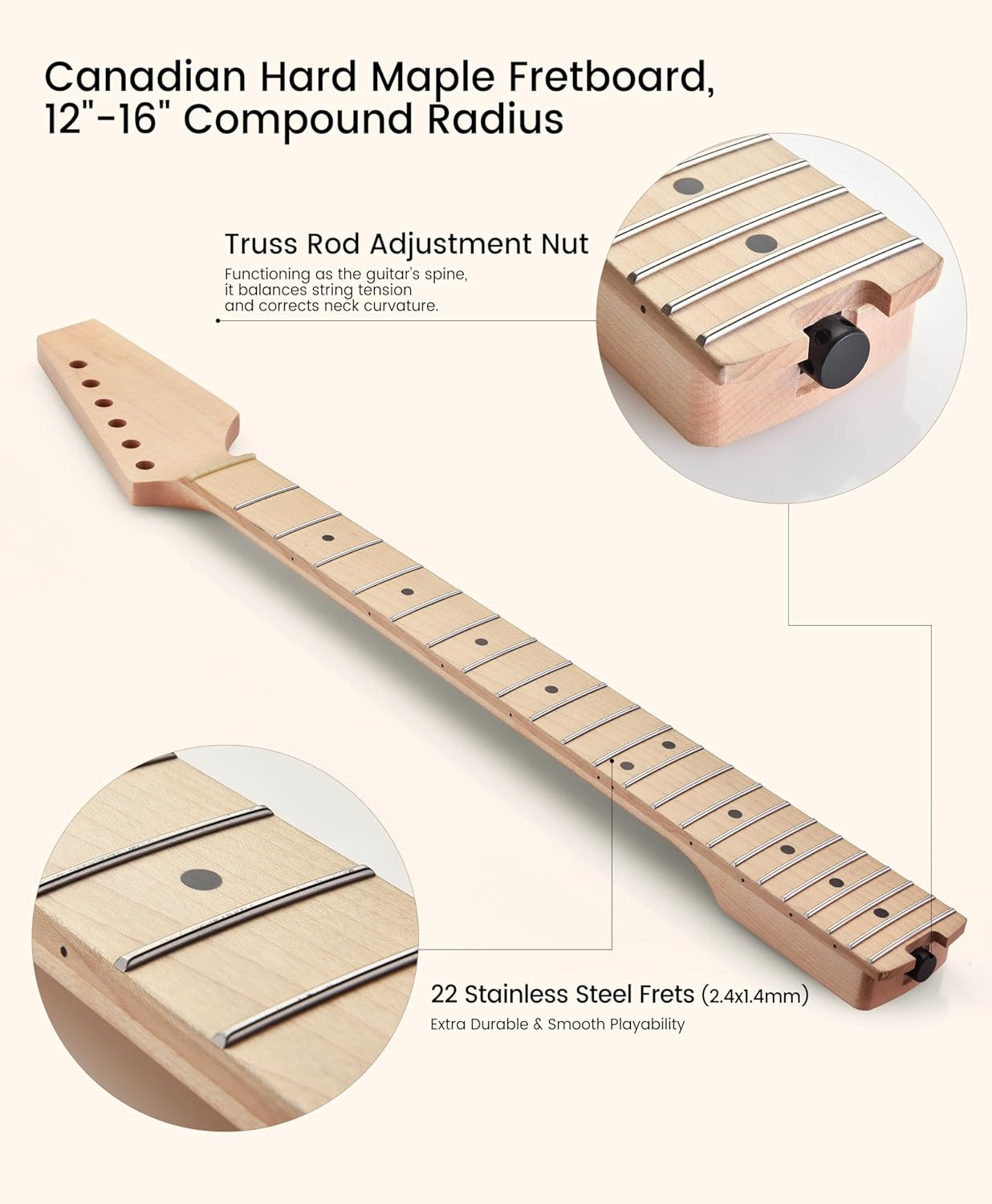 Compound Radius Neck - Maple Fretboard