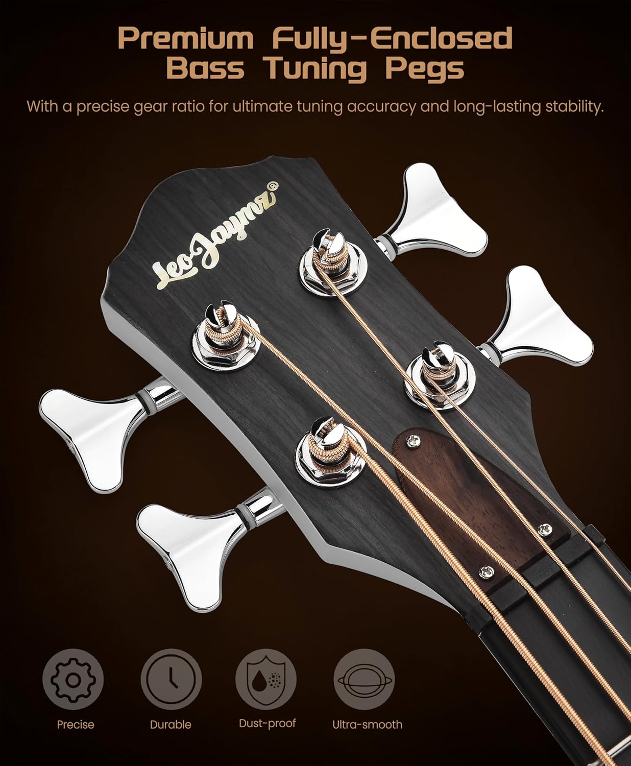 Acoustic Electric Bass - Pure White