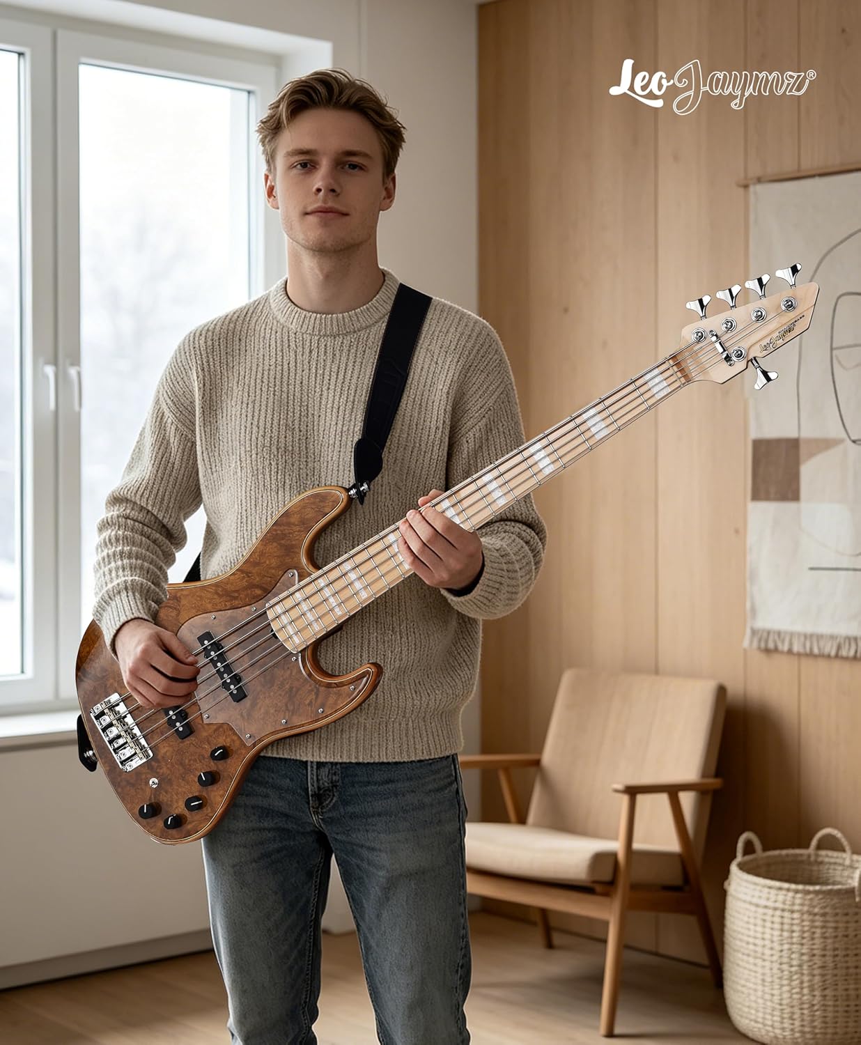 5-String Bass - Natural Burl
