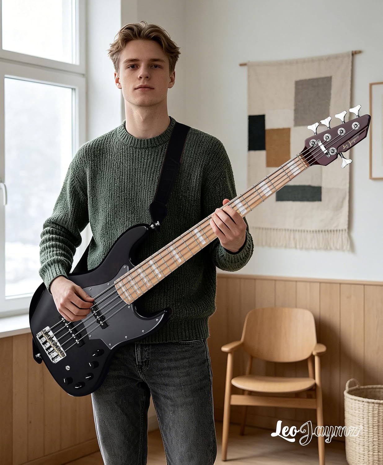 5-String Bass - Black Burl