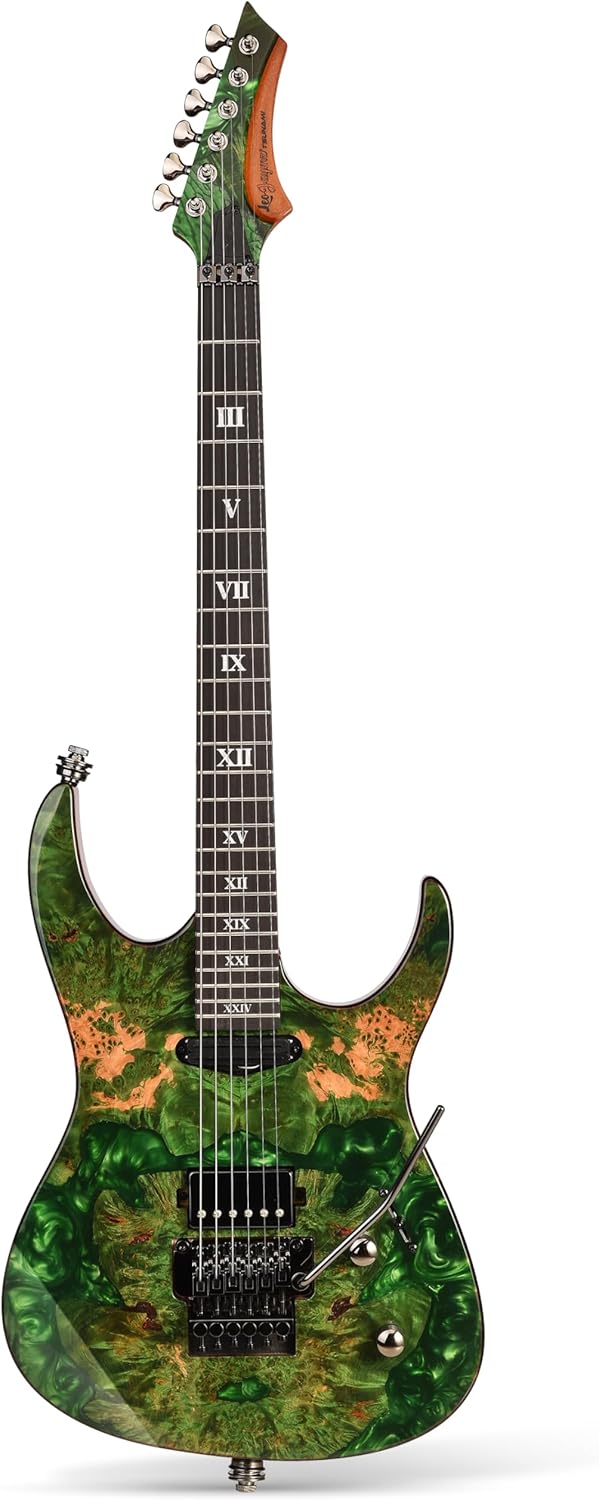 ギター herium gua Leo Jaymz Tsunami Deluxe Electric Guitar - Green