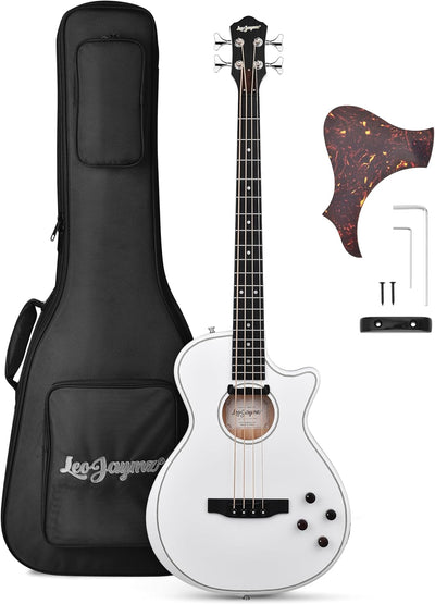 Acoustic Electric Bass - Pure White