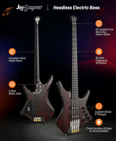 Headless Bass - Red Black