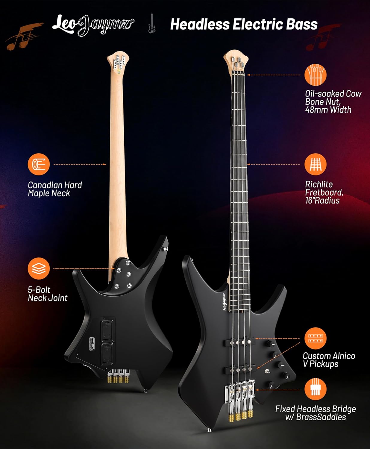 Headless Bass - Matt Black