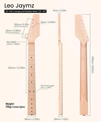 Compound Radius Neck - Maple Fretboard