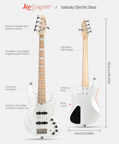5-String Bass - Pearl White