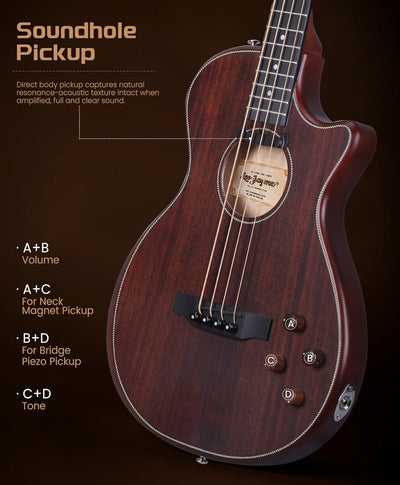Acoustic Electric Bass - Mahogany