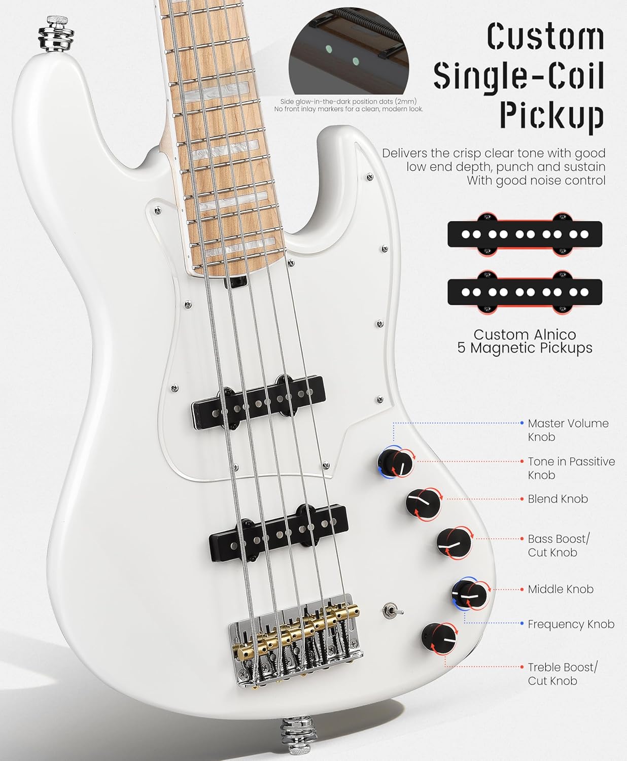 5-String Bass - Pearl White