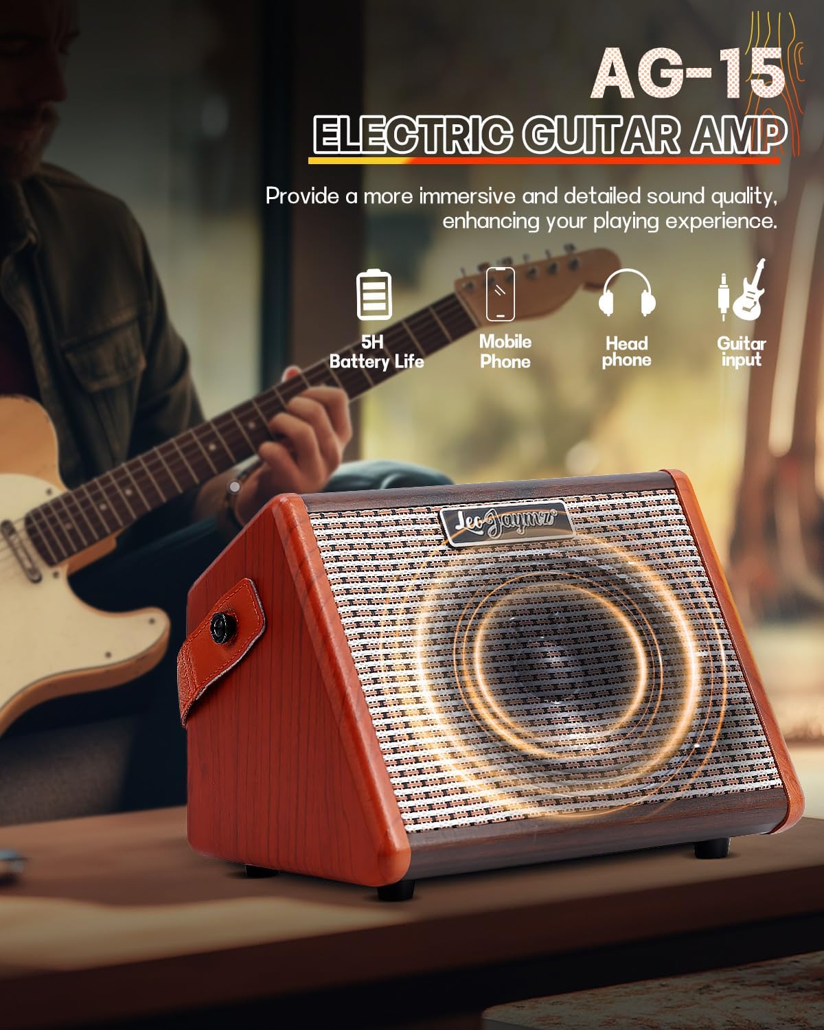 AG-15 Portable Amp - Woodgrain