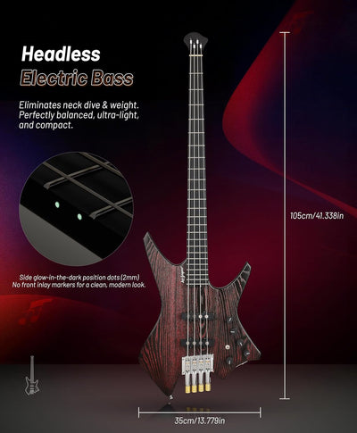 Headless Bass - Red Black