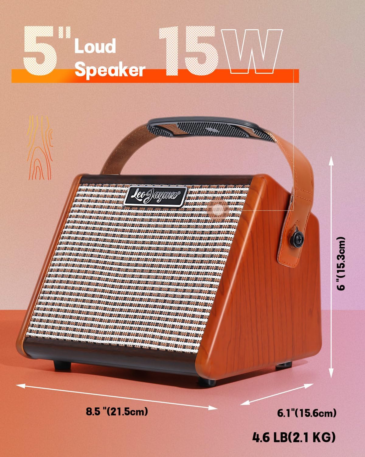 AG-15 Portable Amp - Woodgrain