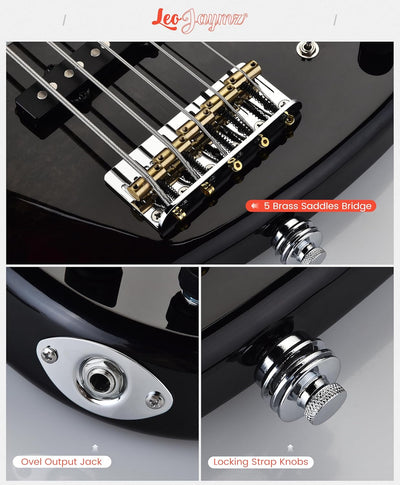 5-String Bass - Black Burl