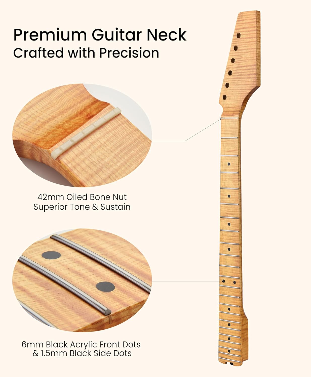 Compound Radius Neck - Flame Maple