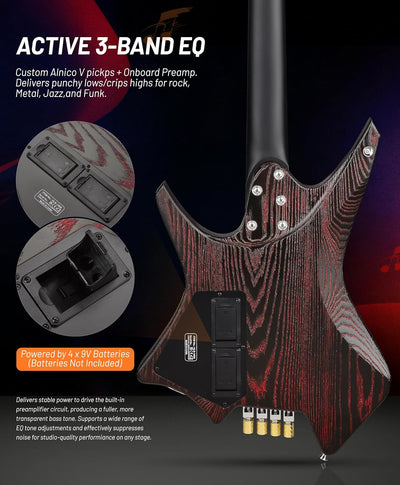 Headless Bass - Red Black