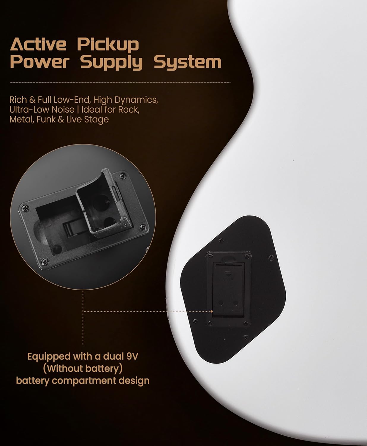 Acoustic Electric Bass - Pure White