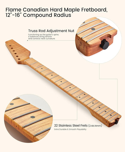 Compound Radius Neck - Flame Maple