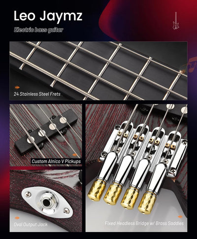 Headless Bass - Red Black