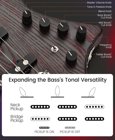 Headless Bass - Red Black