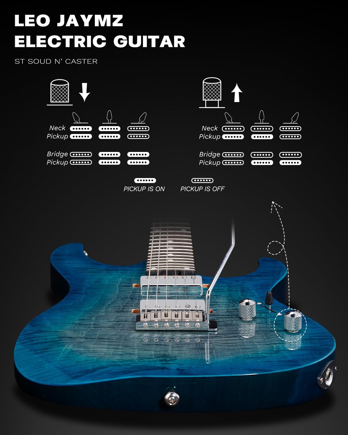 ST Pro - HH, Black Flame Blue