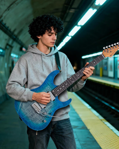ST Pro - HH, Black Flame Blue