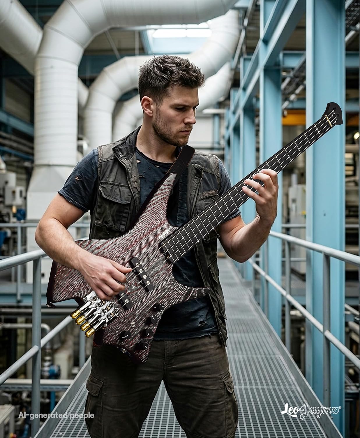 Headless Bass - Red Black