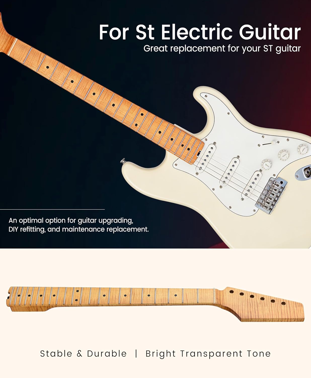 Compound Radius Neck - Flame Maple